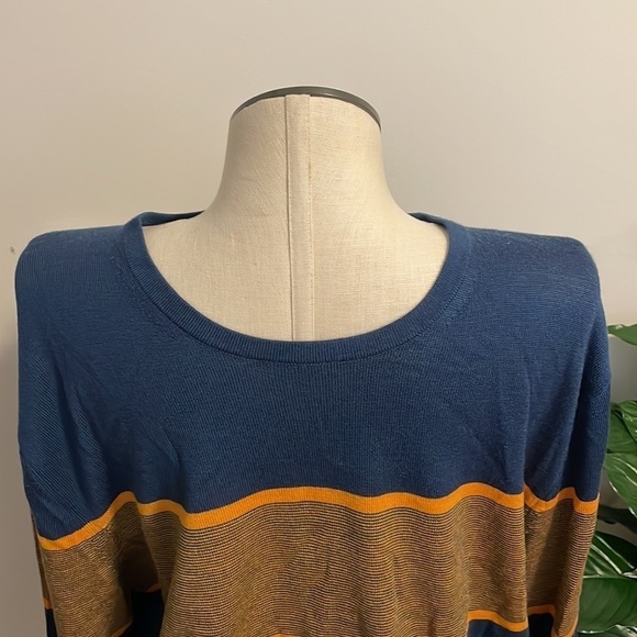 Banana Republic Factory Wool Sweater Mens Blue Gold long sleeve shirt New Sz XXL - Picture 4 of 5